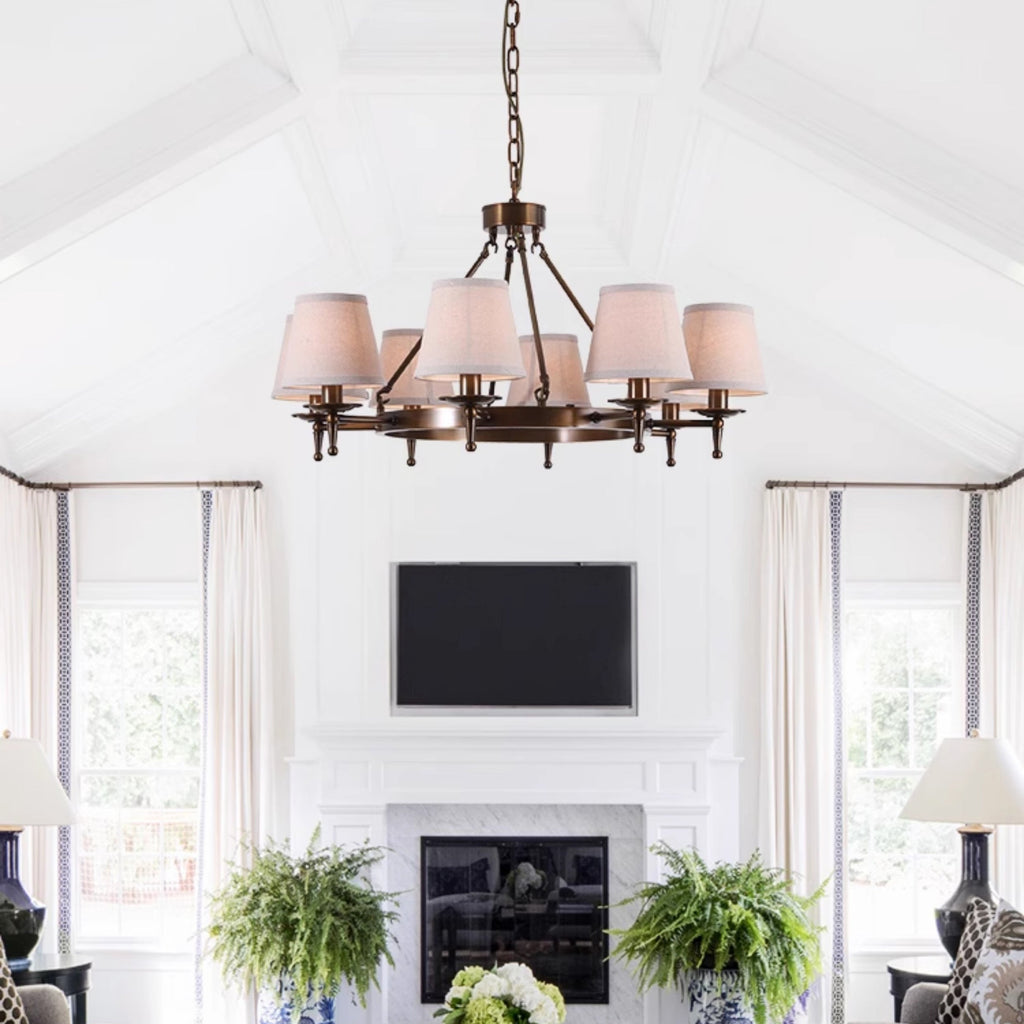 Erveliel Lustre Tissu Laiton Luxe Vintage - Neutralighting