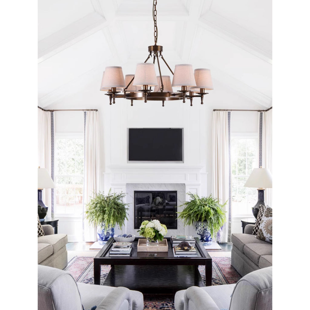 Erveliel Lustre Tissu Laiton Luxe Vintage - Neutralighting