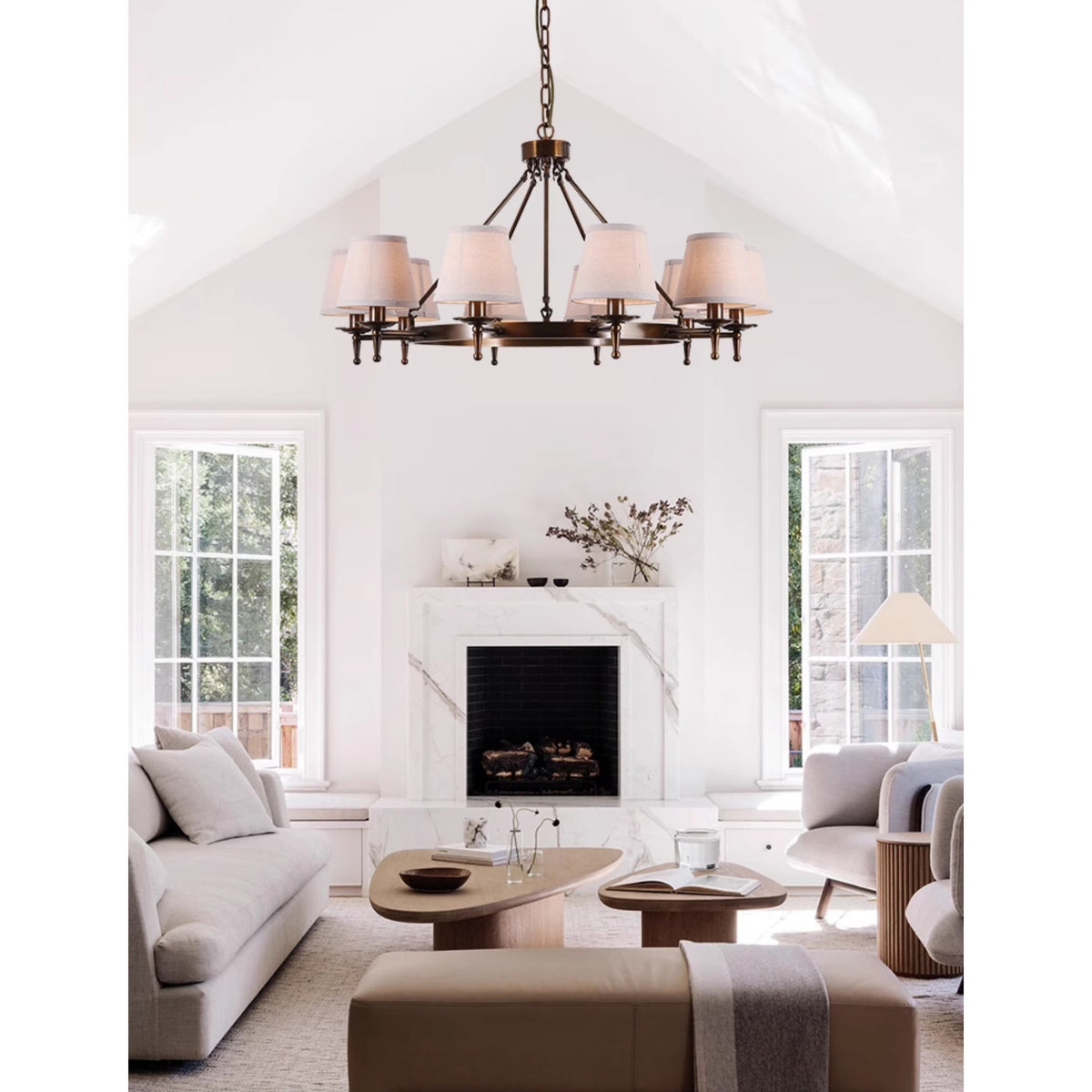 Erveliel Lustre Tissu Laiton Luxe Vintage - Neutralighting