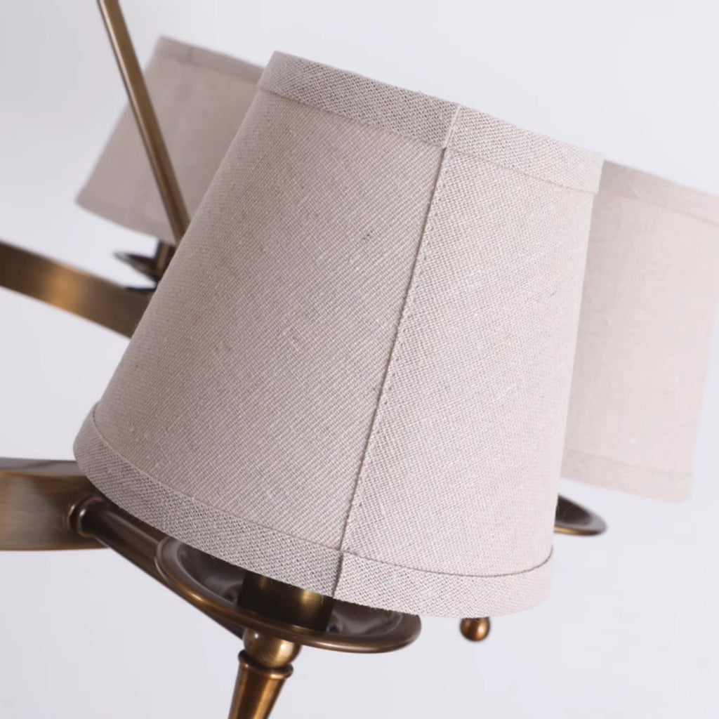 Erveliel Lustre Tissu Laiton Luxe Vintage - Neutralighting