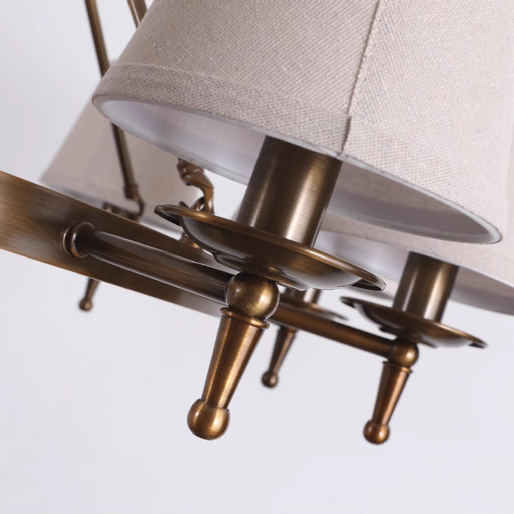 Erveliel Lustre Tissu Laiton Luxe Vintage - Neutralighting