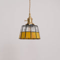 Suspension Coloré Verre Ombre Ancien Modèle Laiton Rétro - Neutralighting