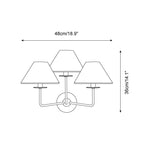 Kelley Applique Murale Trois Abat-Jours en Tissu - Neutralighting