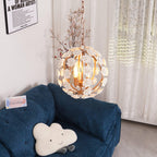 Kelly Lampe Pendante Globe Floral Rustique - Neutralighting