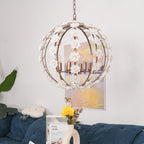 Kelly Lampe Pendante Globe Floral Rustique - Neutralighting