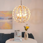 Kelly Lampe Pendante Globe Floral Rustique - Neutralighting