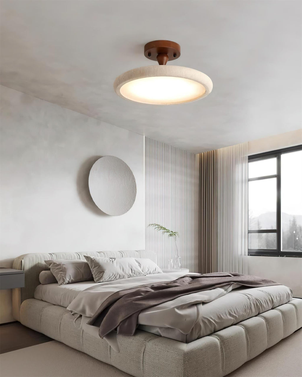 Dovai Lampe Plafonnier Semi-Encastrée en Travertin - Neutralighting