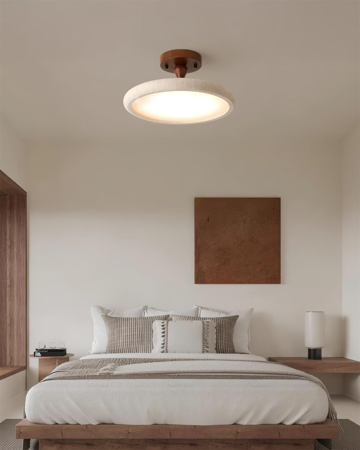 Dovai Lampe Plafonnier Semi-Encastrée en Travertin - Neutralighting