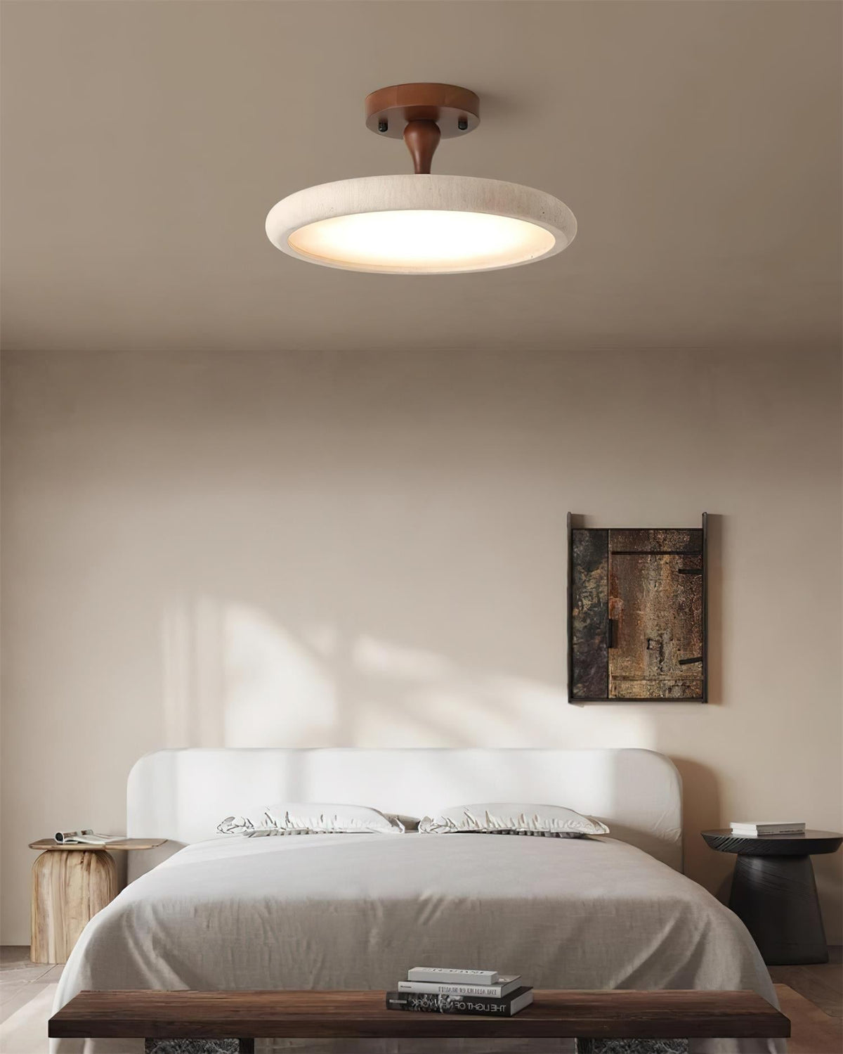 Dovai Lampe Plafonnier Semi-Encastrée en Travertin - Neutralighting