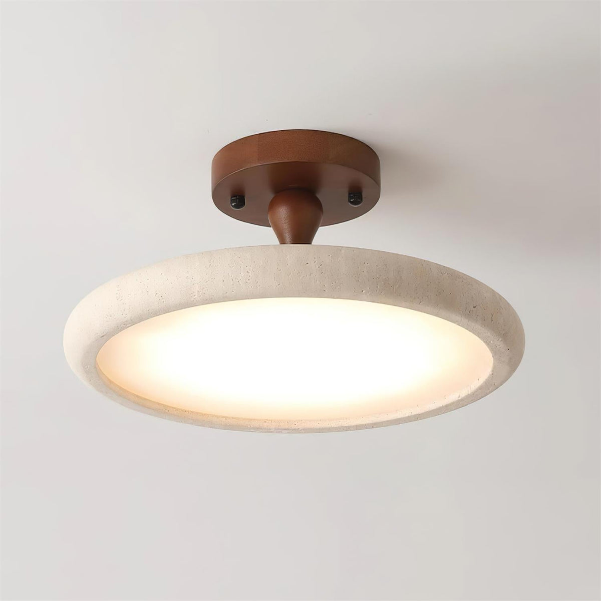 Dovai Lampe Plafonnier Semi-Encastrée en Travertin - Neutralighting