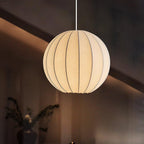 Aura Lampe Pendante Moderne Globe Côtelé Soie - Neutralighting