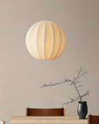 Aura Lampe Pendante Moderne Globe Côtelé Soie - Neutralighting