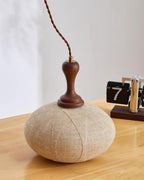 Kenso Suspension Lampe en Tissu Sphérique Col en Bois - Neutralighting