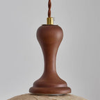 Kenso Suspension Lampe en Tissu Sphérique Col en Bois - Neutralighting