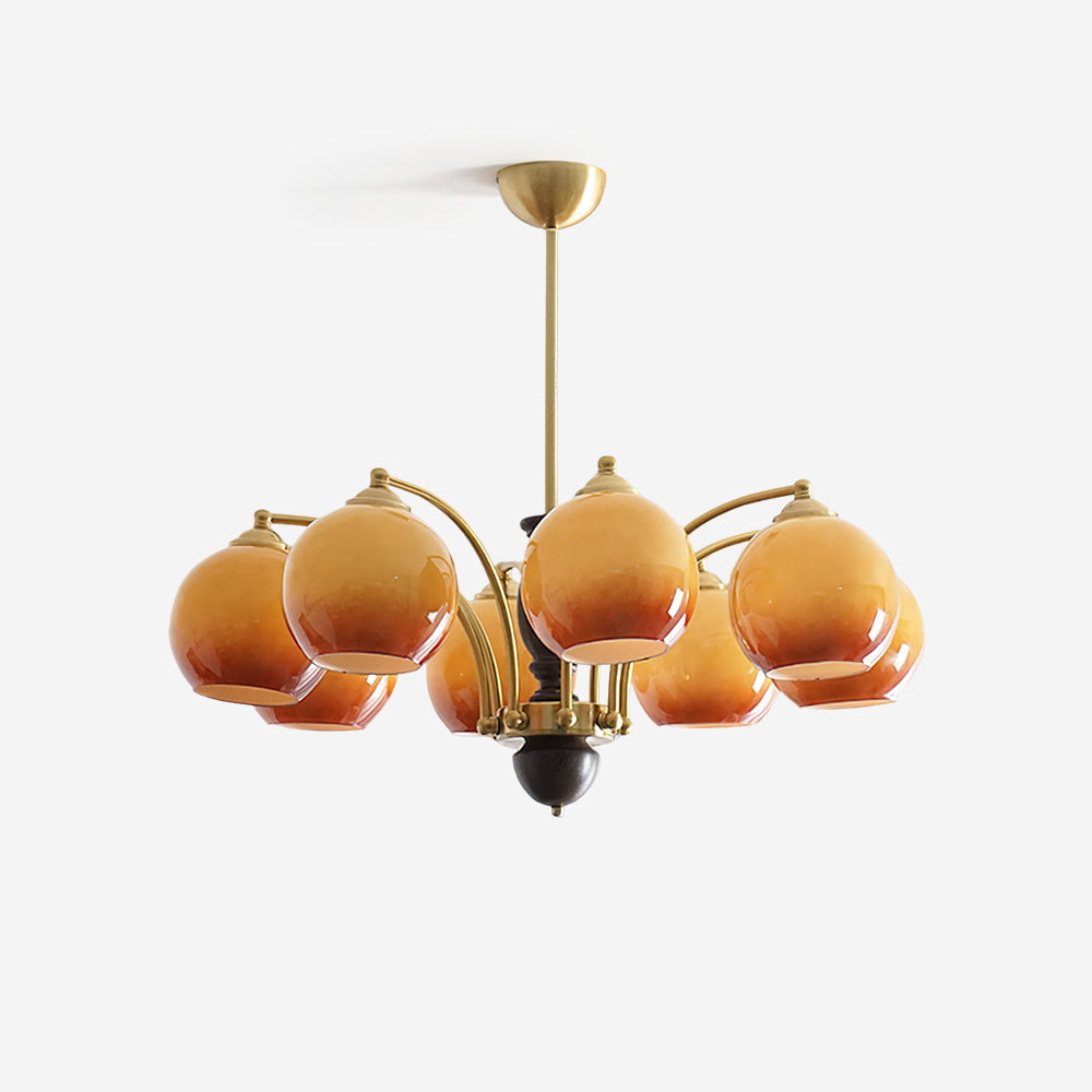 Viora Chandelier Bois Verre Mid-Century - Neutralighting