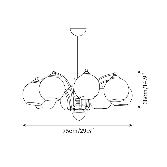 Viora Chandelier Bois Verre Mid-Century - Neutralighting