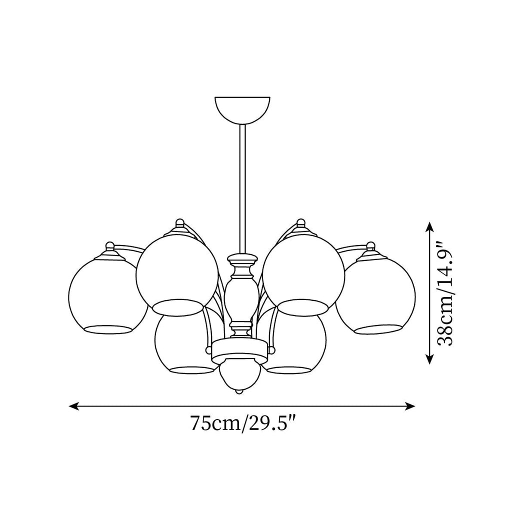 Viora Chandelier Bois Verre Mid-Century - Neutralighting