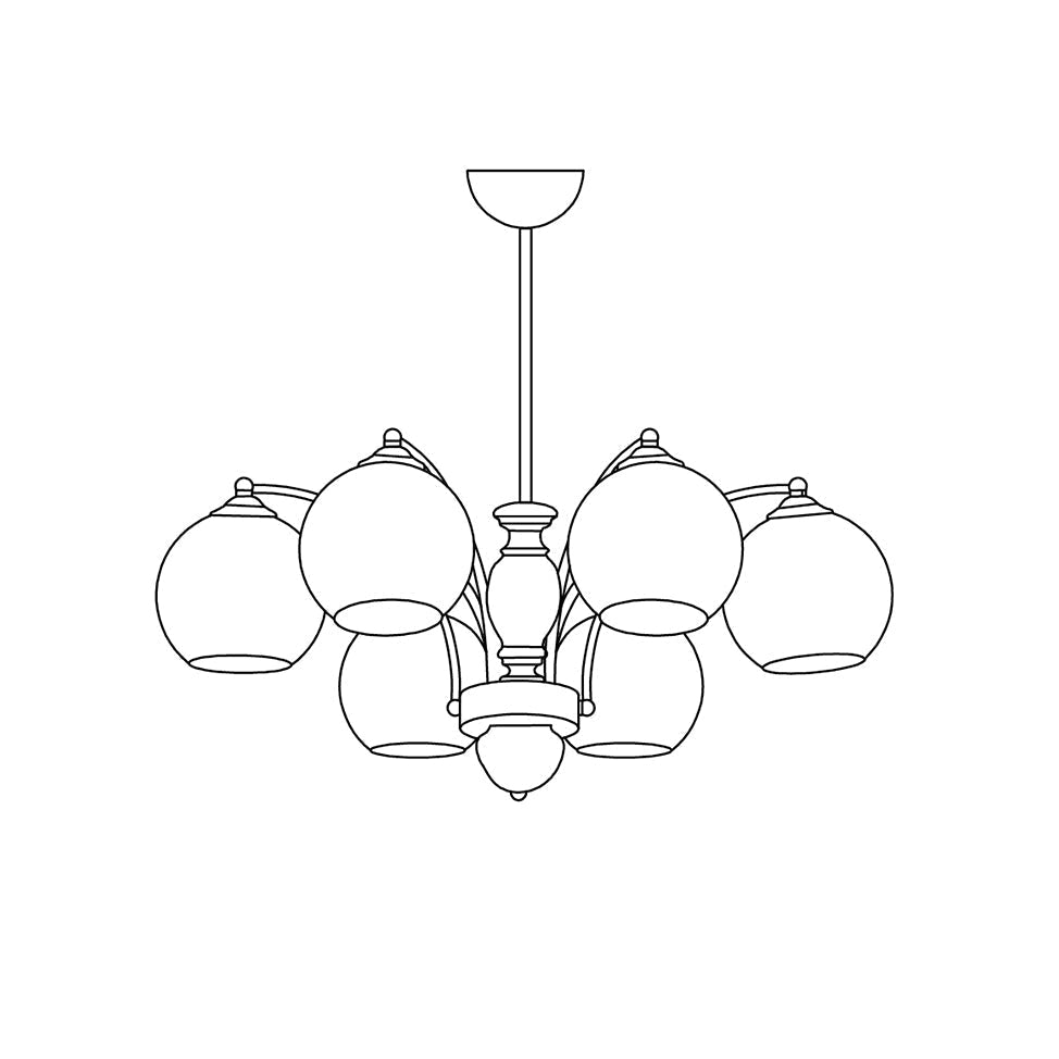 Viora Chandelier Bois Verre Mid-Century - Neutralighting