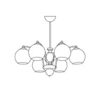 Viora Chandelier Bois Verre Mid-Century - Neutralighting