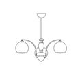 Viora Chandelier Bois Verre Mid-Century - Neutralighting