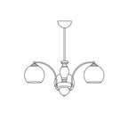 Viora Chandelier Bois Verre Mid-Century - Neutralighting