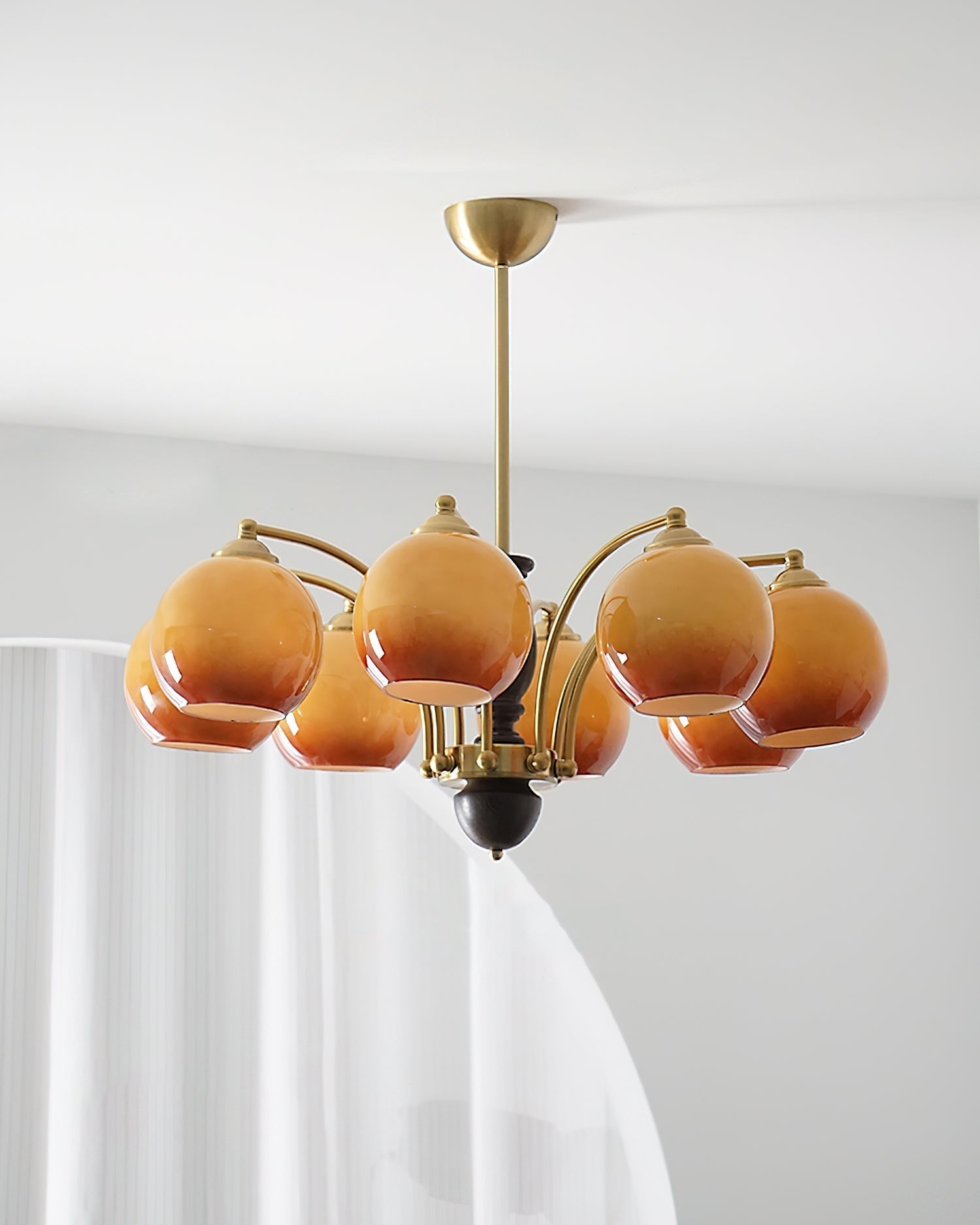Viora Chandelier Bois Verre Mid-Century - Neutralighting