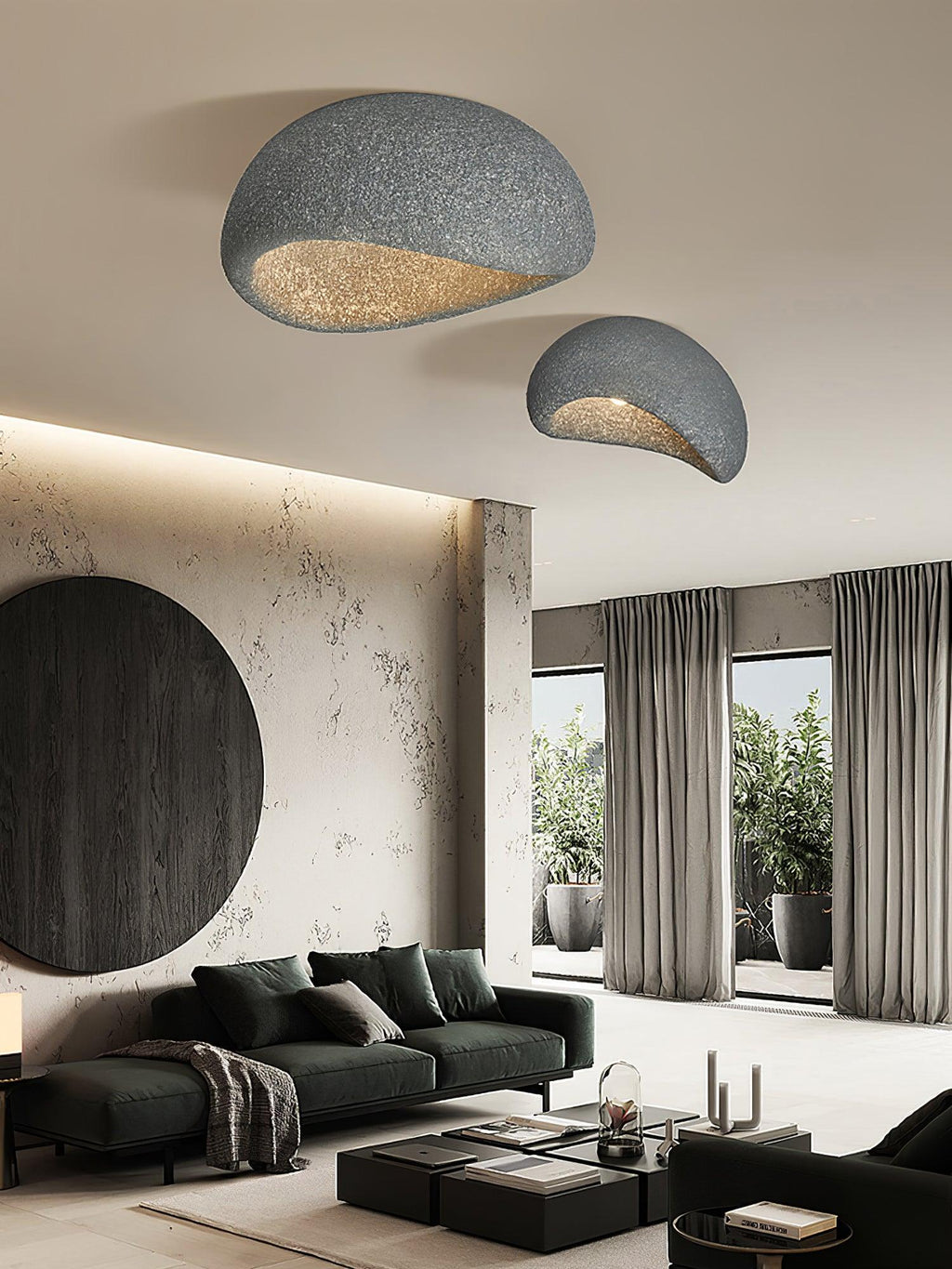 Solara Plafonnier avec Lune Japonaise Wabi-Sabi - Neutralighting