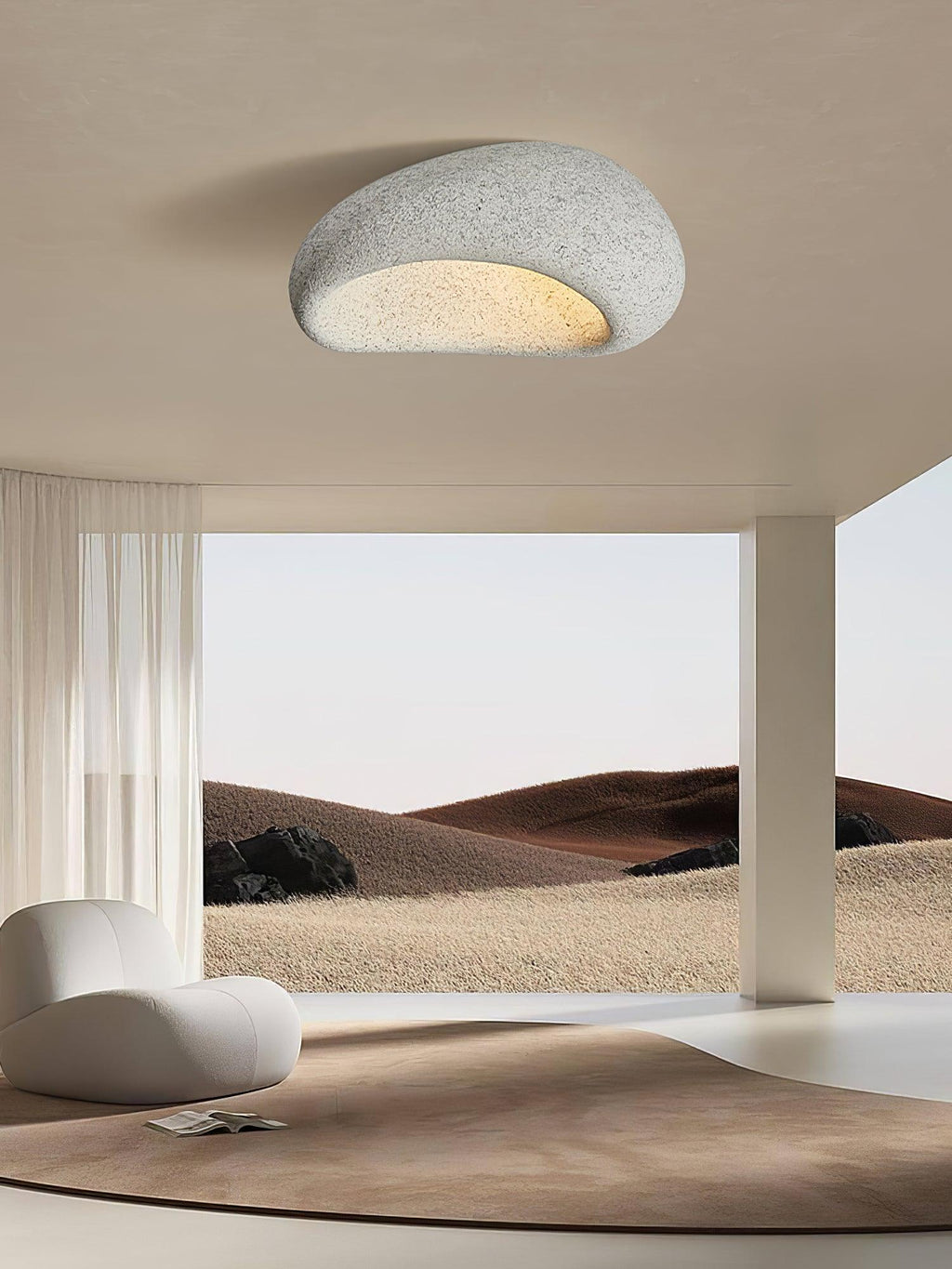 Solara Plafonnier avec Lune Japonaise Wabi-Sabi - Neutralighting
