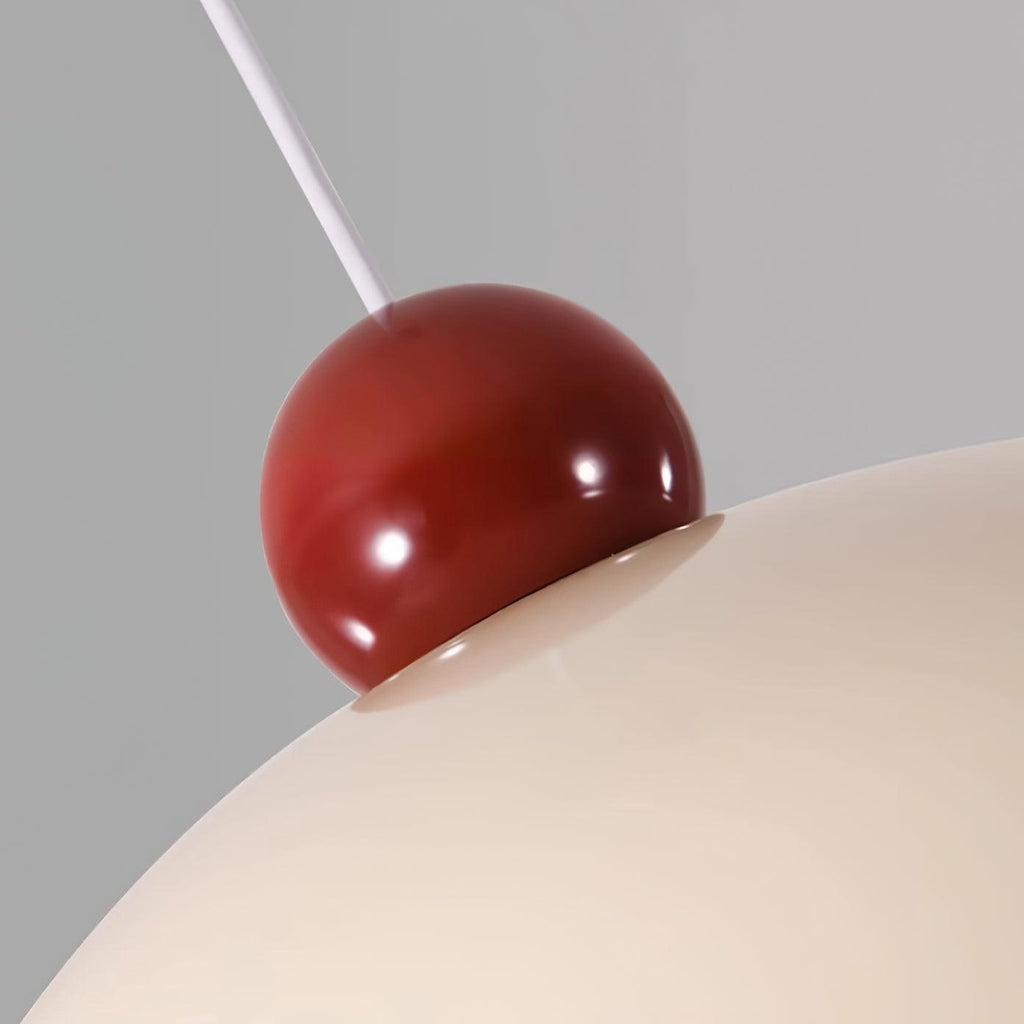 Lampe Pendante Abat-jour Dôme Blanc Accent Rouge Urban Retro - Neutralighting