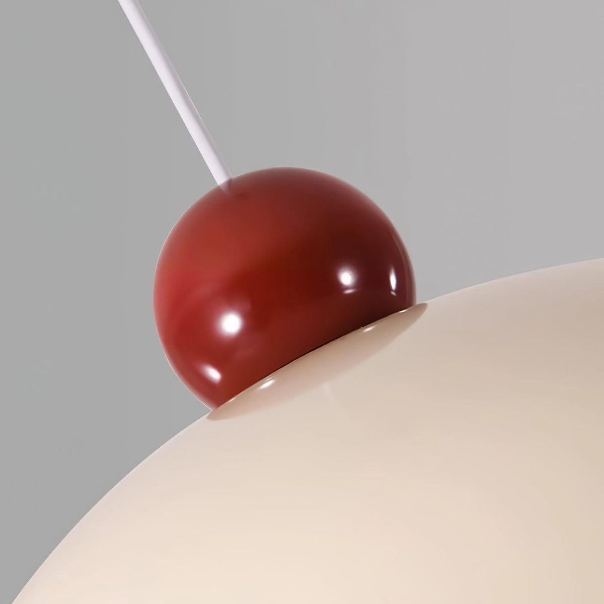 Lampe Pendante Abat-jour Dôme Blanc Accent Rouge Urban Retro - Neutralighting