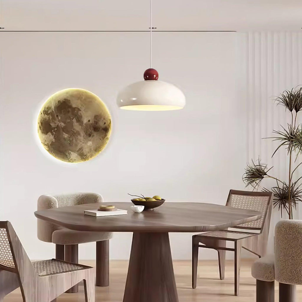 Lampe Pendante Abat-jour Dôme Blanc Accent Rouge Urban Retro - Neutralighting