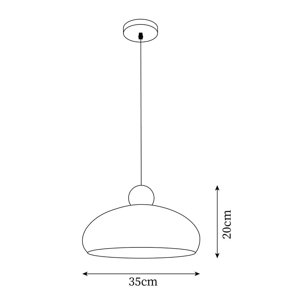 Lampe Pendante Abat-jour Dôme Blanc Accent Rouge Urban Retro - Neutralighting