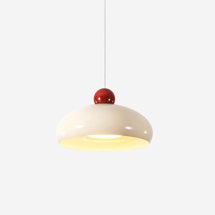 Lampe Pendante Abat-jour Dôme Blanc Accent Rouge Urban Retro - Neutralighting