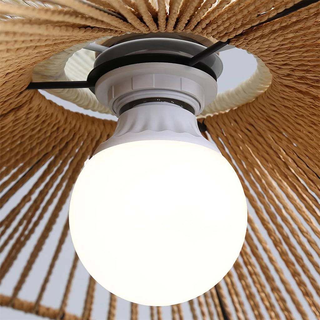 Suspension Tissé Chanvre Ombre Sculptural Naturel Moderne - Neutralighting