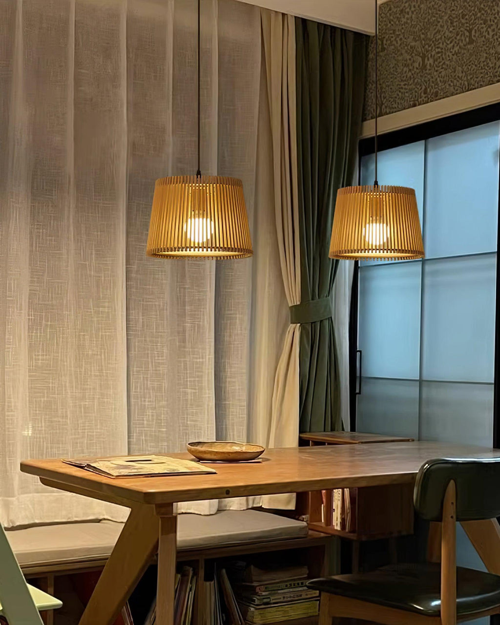 Kitami Lampe Suspendue Lamelles en Bois Bohème - Neutralighting