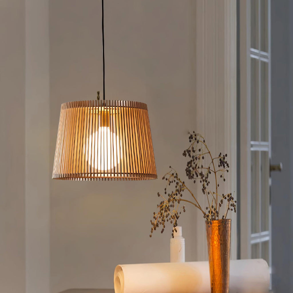 Kitami Lampe Suspendue Lamelles en Bois Bohème - Neutralighting