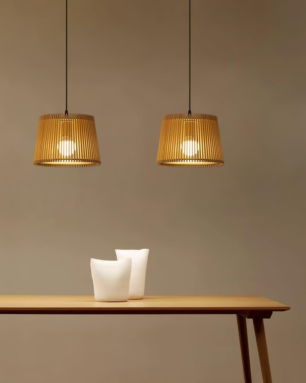 Kitami Lampe Suspendue Lamelles en Bois Bohème - Neutralighting