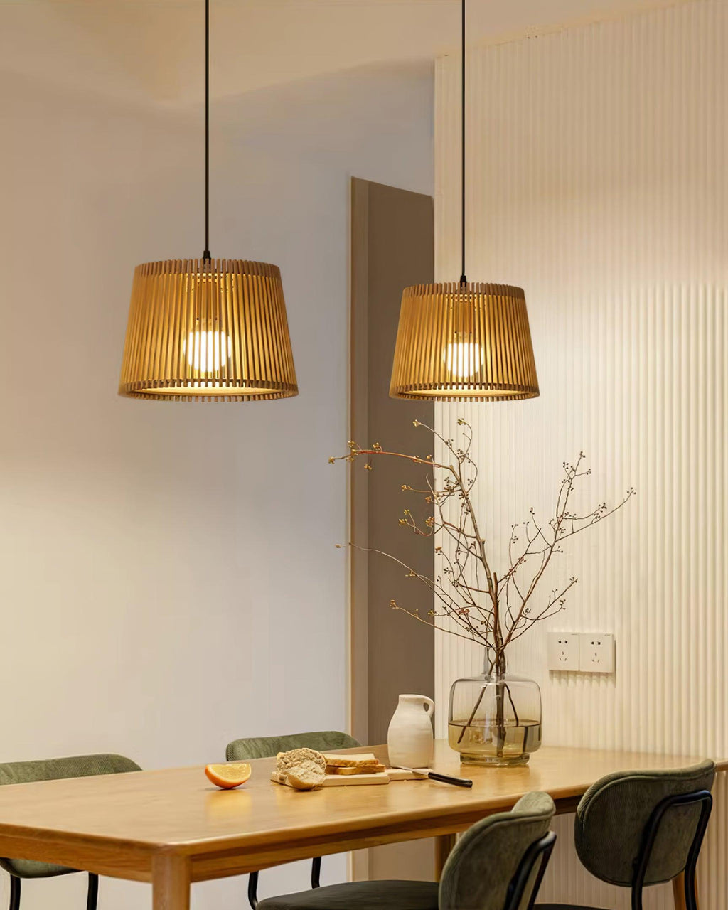 Kitami Lampe Suspendue Lamelles en Bois Bohème - Neutralighting