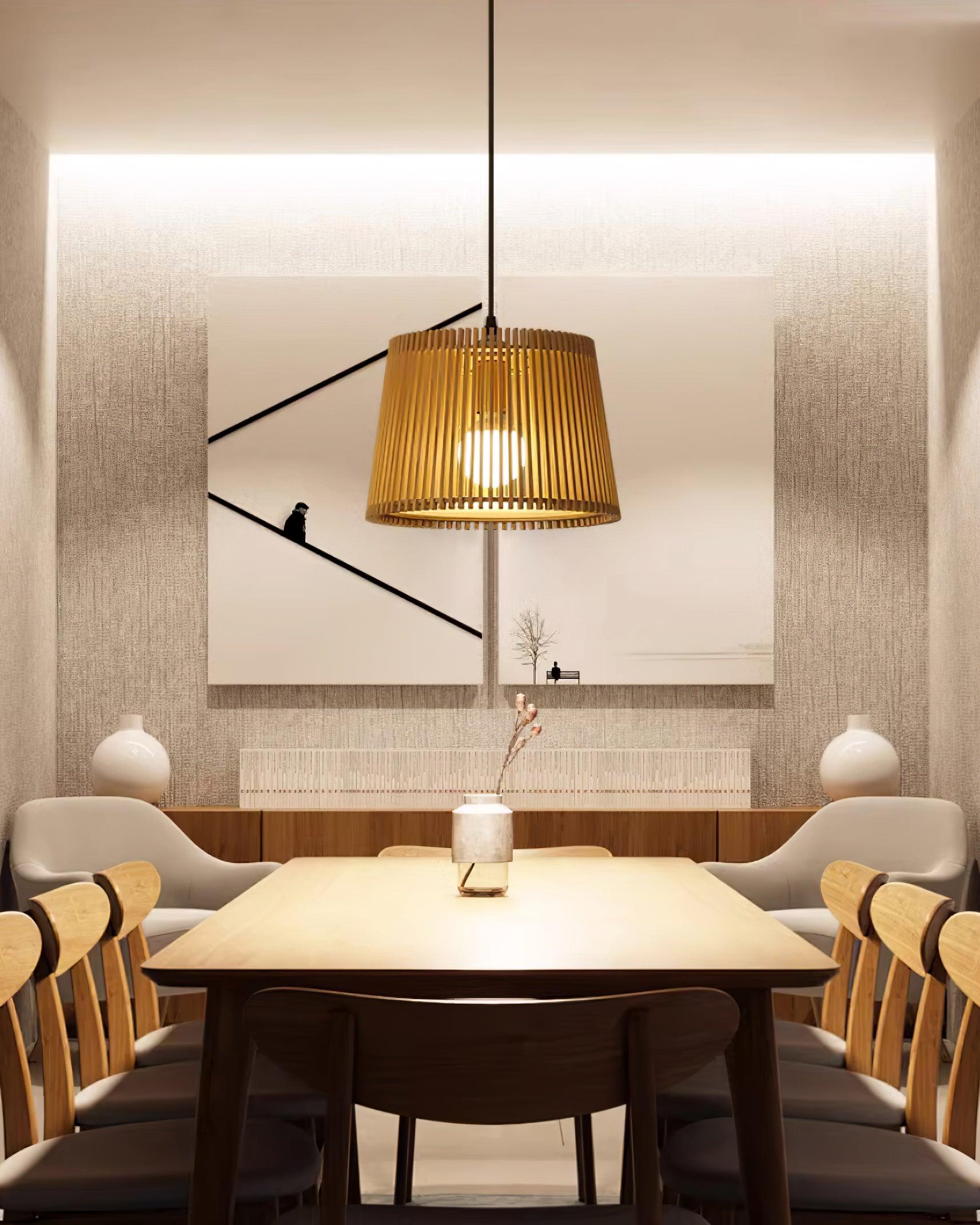Kitami Lampe Suspendue Lamelles en Bois Bohème - Neutralighting