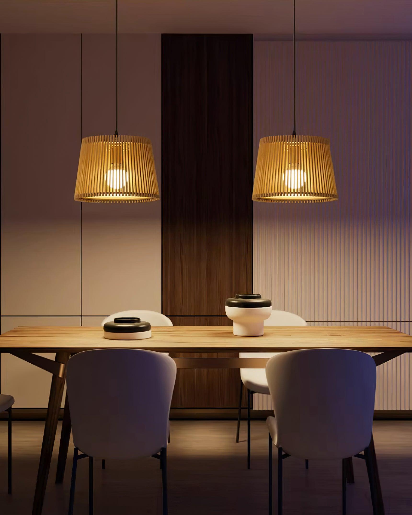 Kitami Lampe Suspendue Lamelles en Bois Bohème - Neutralighting