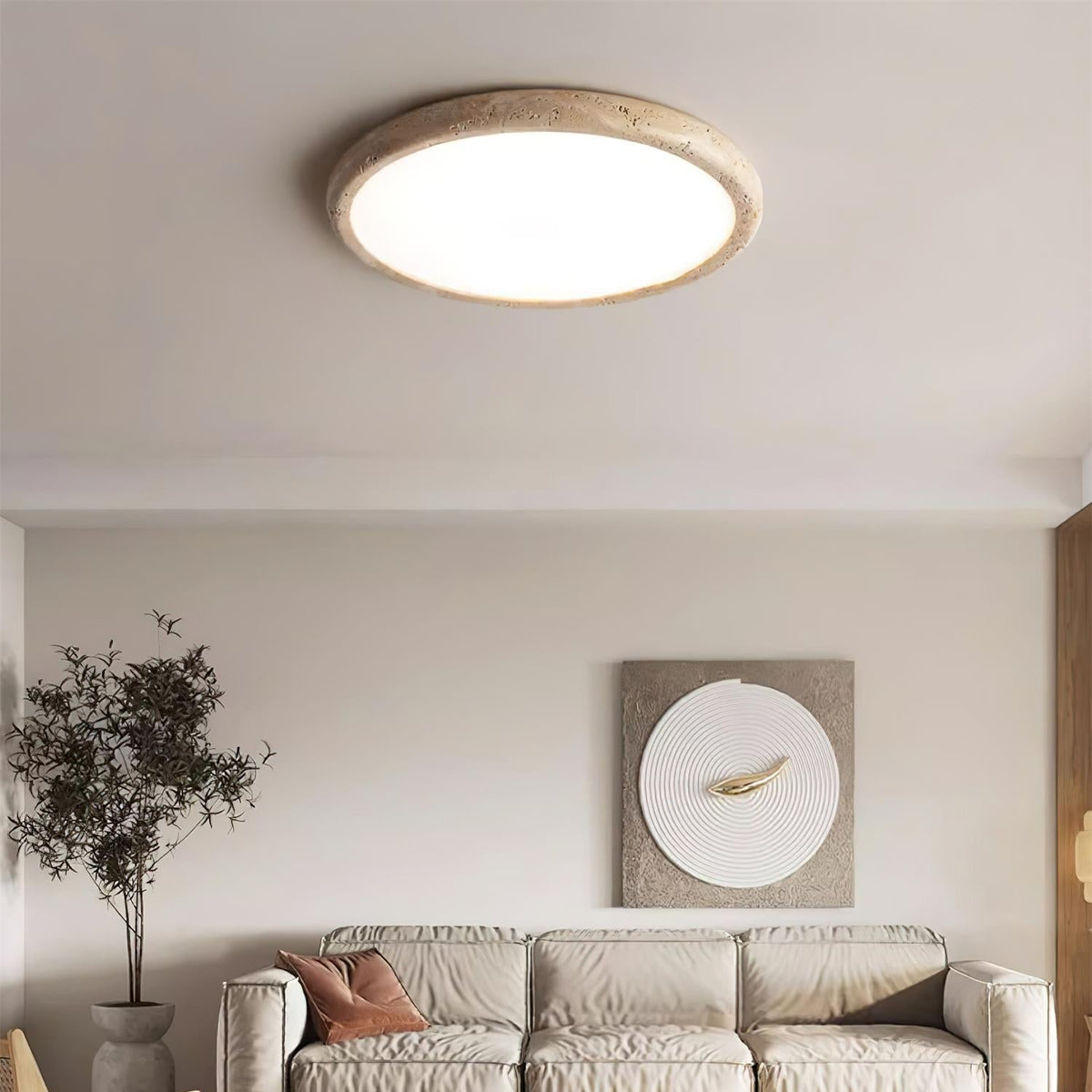 Lunaro Plafonnier Minimaliste Travertin - Neutralighting