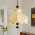 Oria Suspension avec abat-jour en tissu et accents en bois, style vintage, pour salon - Neutralighting