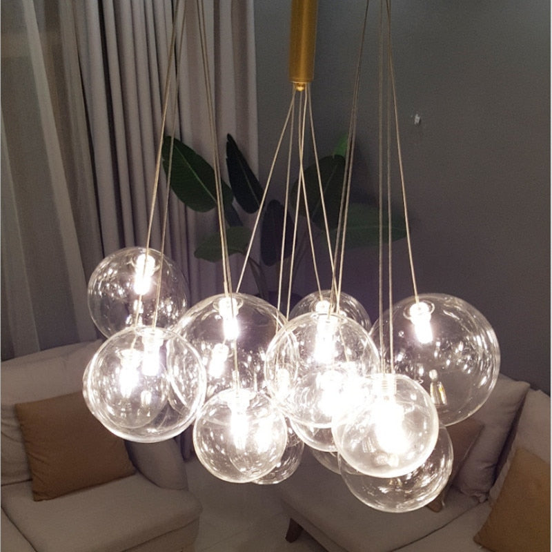 Valentina Suspension Bubble Moderne Métal/Verre Transparent/Étoilé Salon - Neutralighting