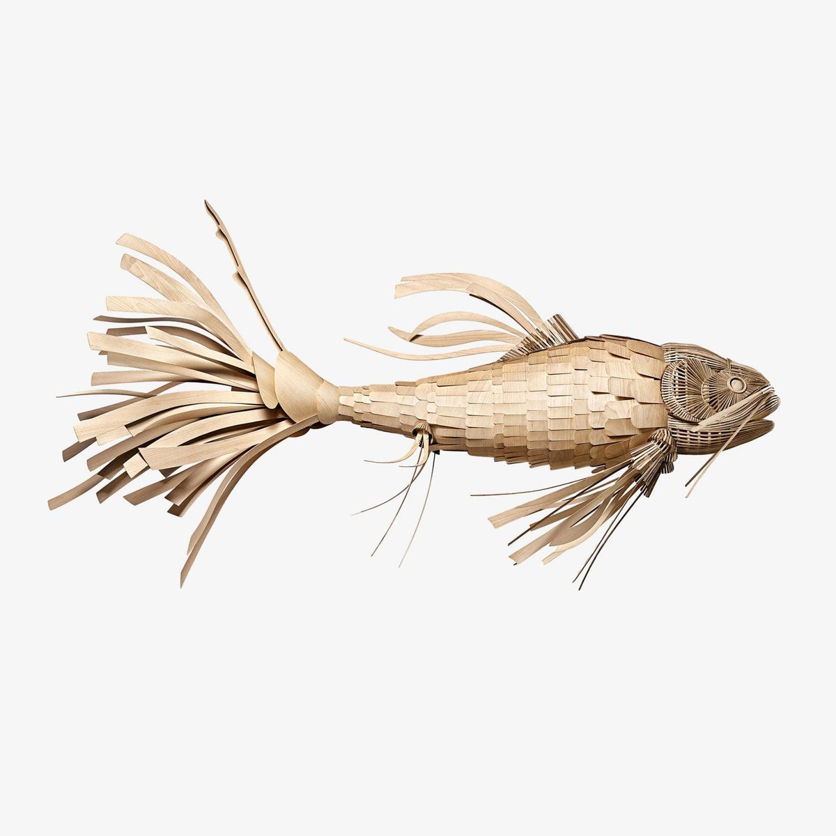 Lustra Lustre Bois Poisson Artisanal - Neutralighting