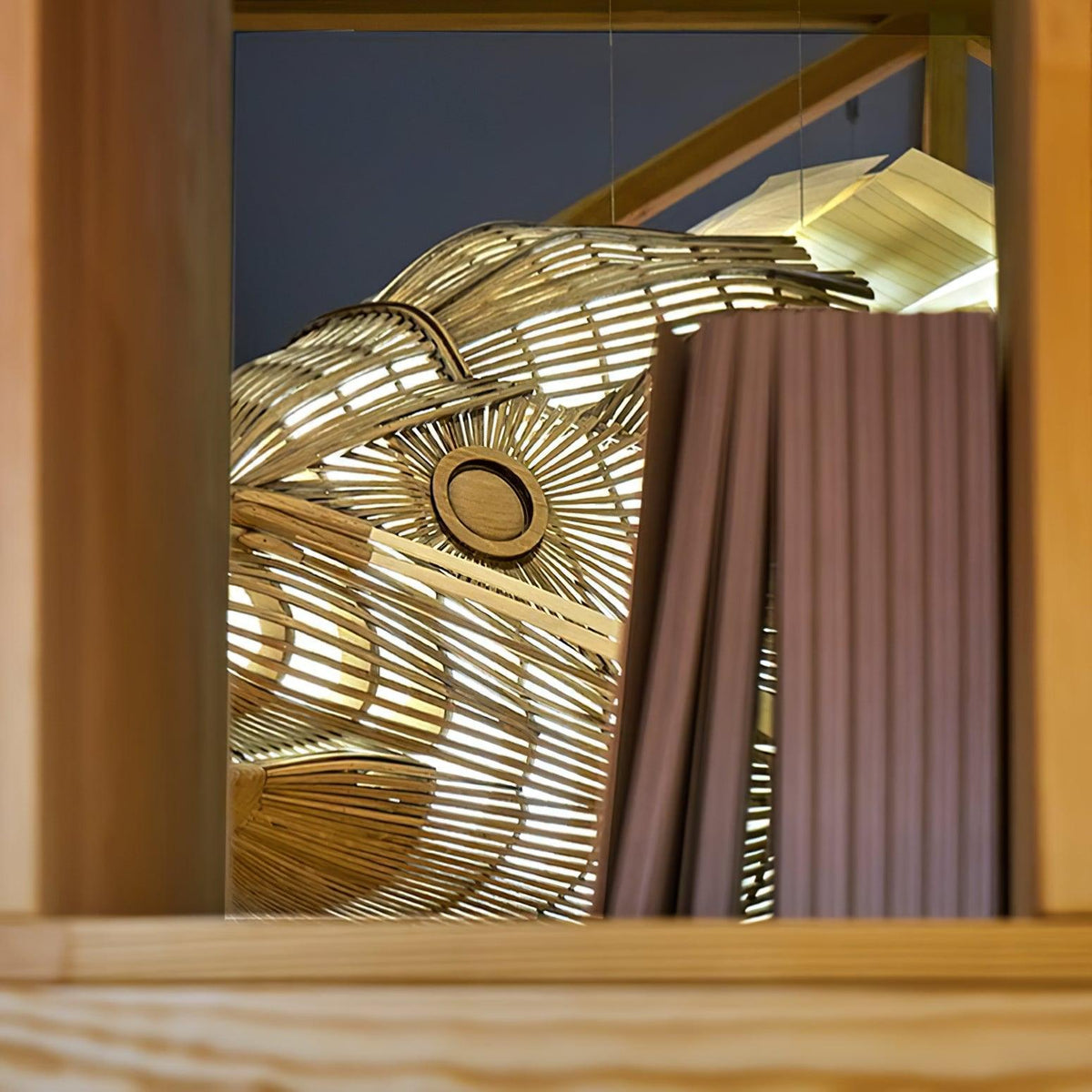 Lustra Lustre Bois Poisson Artisanal - Neutralighting