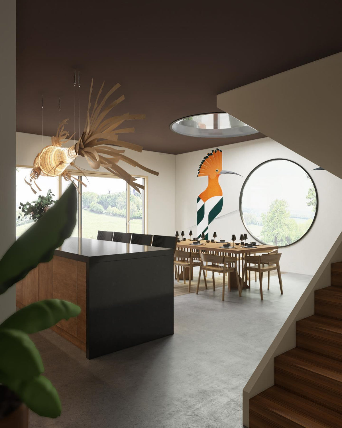 Lustra Lustre Bois Poisson Artisanal - Neutralighting