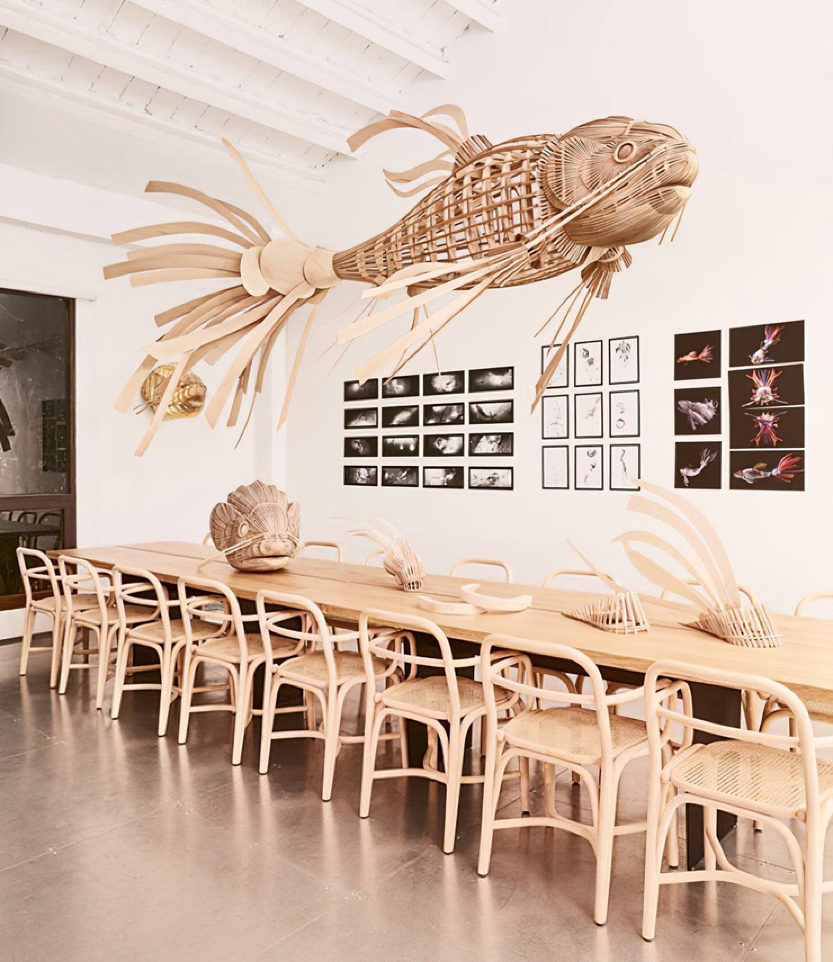 Lustra Lustre Bois Poisson Artisanal - Neutralighting