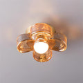 Lampe Plafond avec Pétales de Trèfle en Verre Ambre et Laiton Style Scandinave - Neutralighting