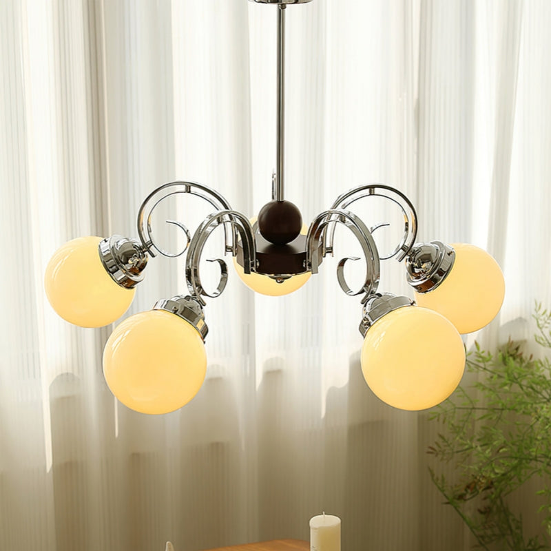 Valentina Vintage Crème Lustre Verre Salon Salle à Manger - Neutralighting