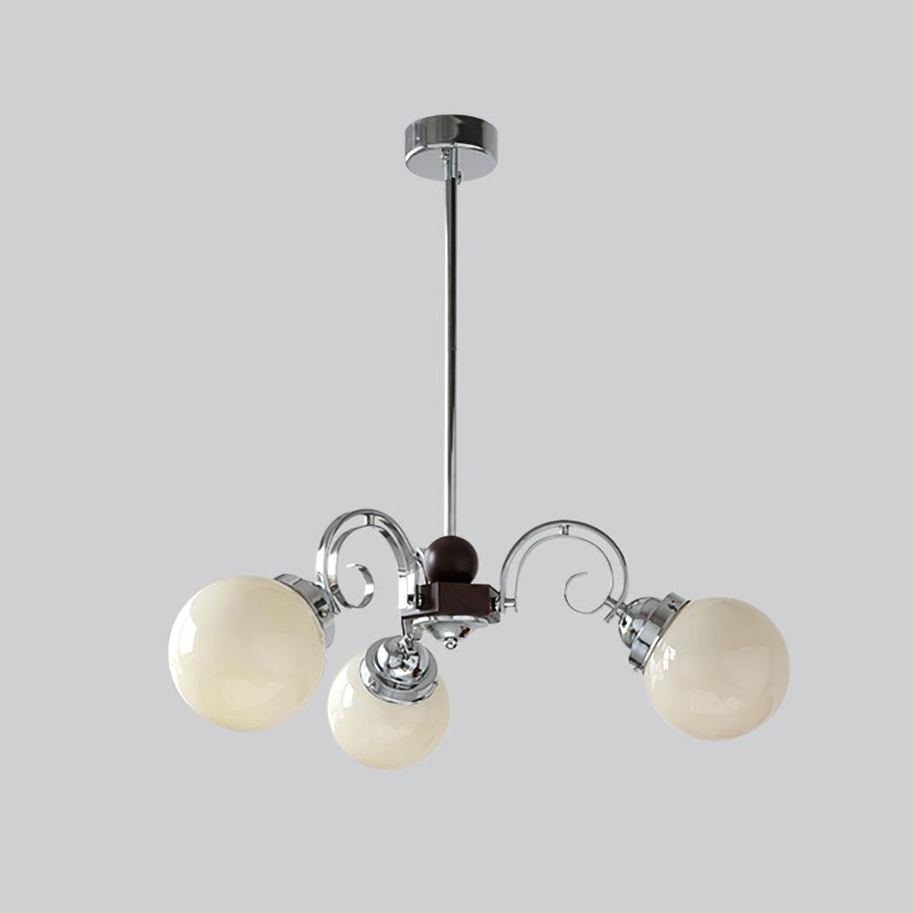 Kotter Lustre Crème Bras Courbés en Nickel Satiné Sculptural - Neutralighting